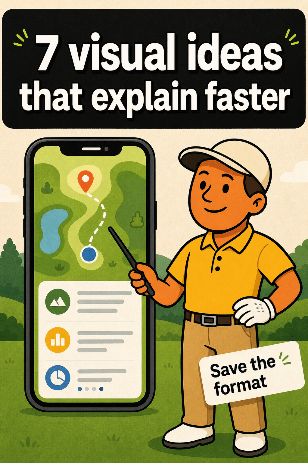 Cartoon explainer carousel template preview