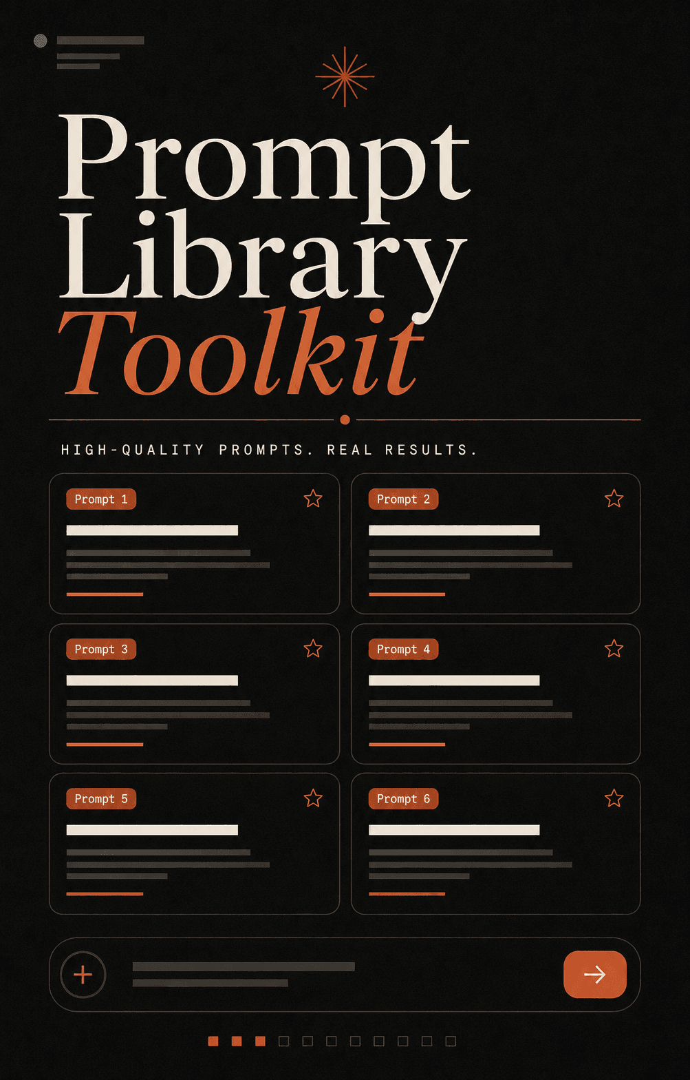 Dark prompt library carousel template preview