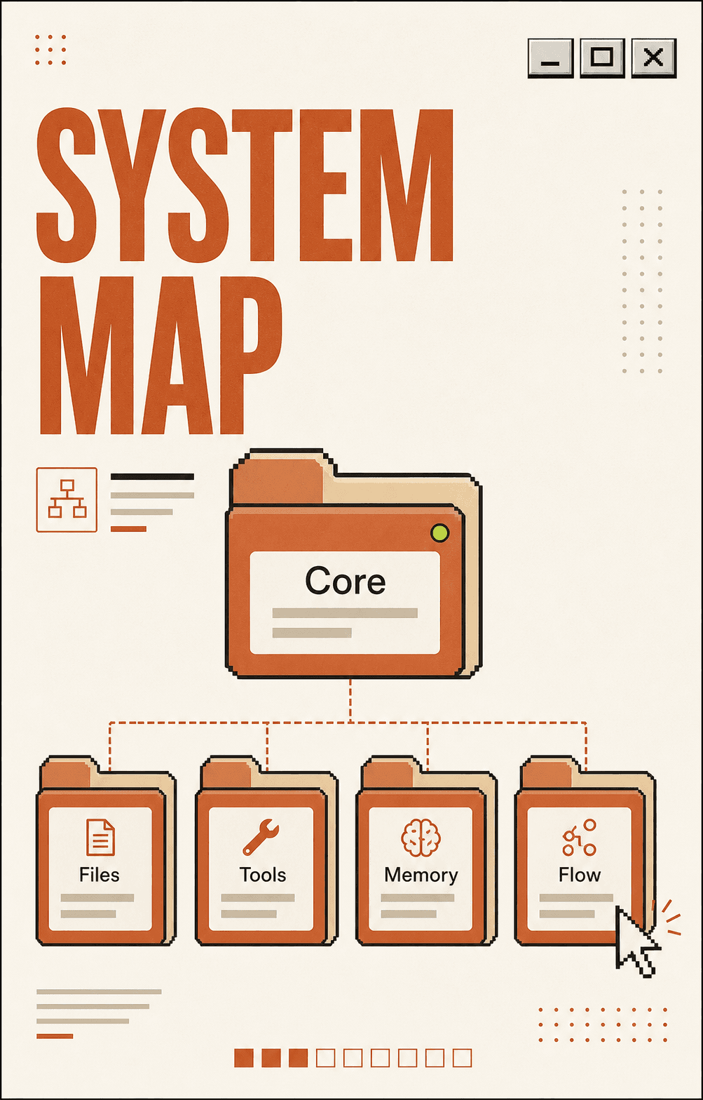 Retro OS diagram carousel template preview